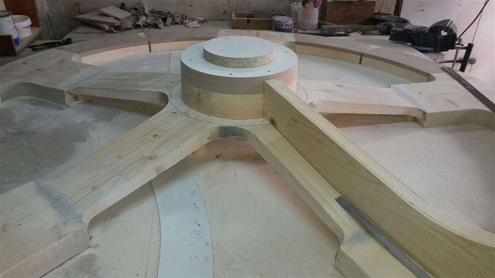 Wooden pattern of the gypsy wheel, built in the pattern shop