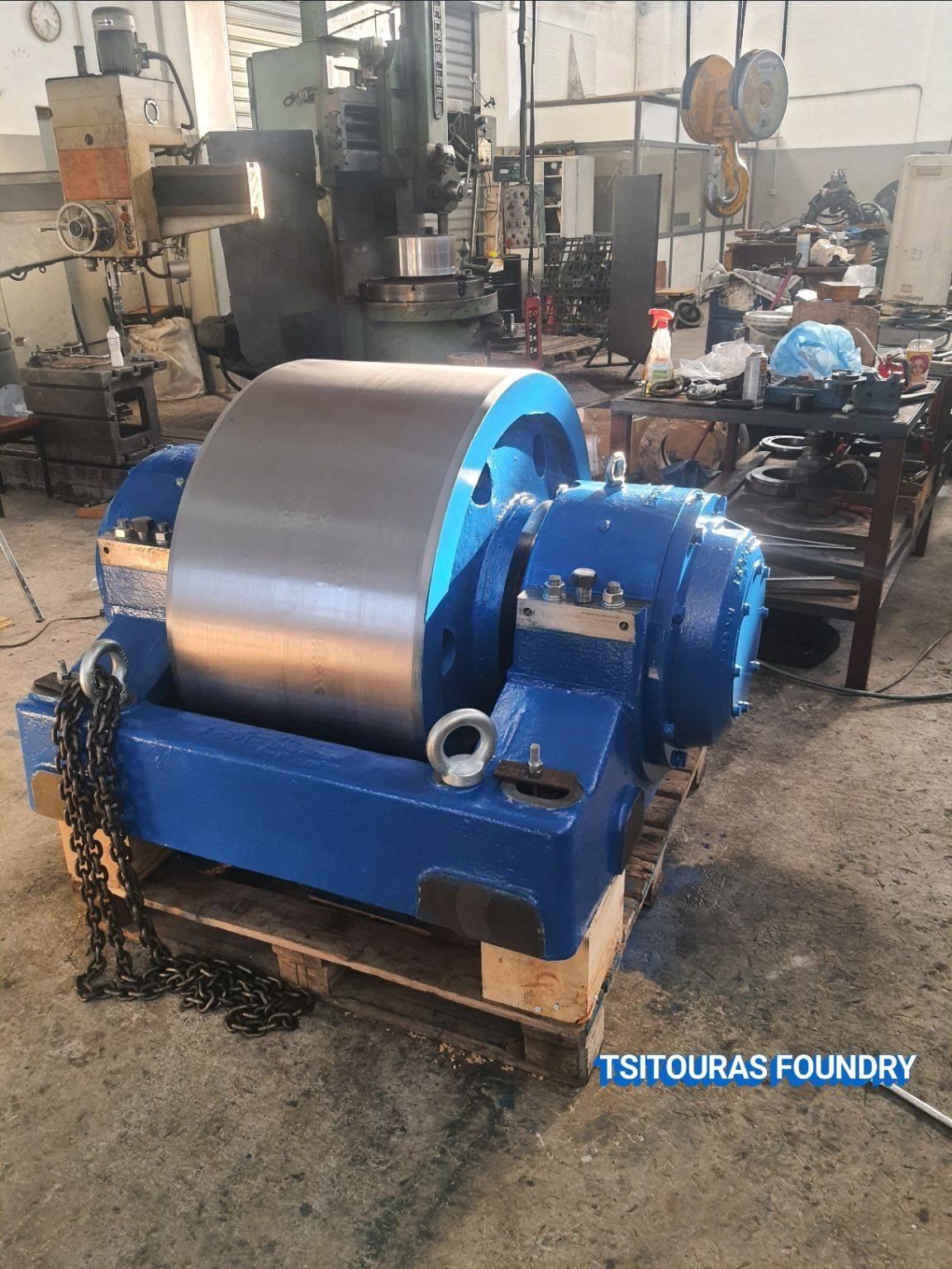 Assembled rotary furnace support roller, 5.5 tonnes, with SKF bearings