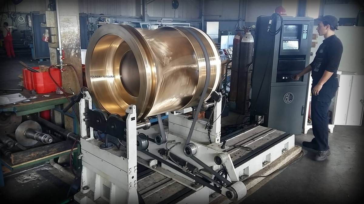 Aluminium bronze propeller diffuser on the balancing machine
